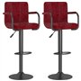 Sgabelli da Bar 2 pz Rosso Vino in Velluto