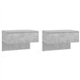 Comodini a Muro 2 pz Grigio Cemento