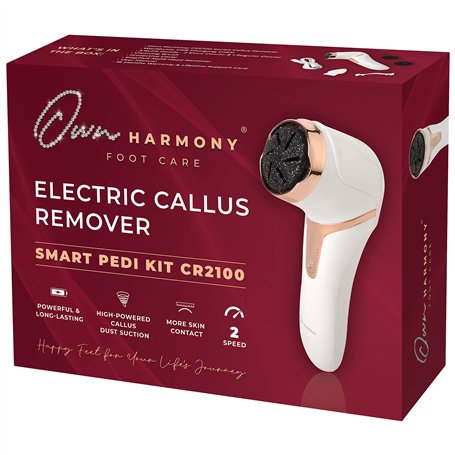Own Harmony Râpe Électrique Pied avec Absorption sous Vide: Pédicure Professionnelle Soins des Pieds - Rapeuse Électronique à 3