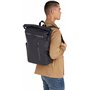 Tommy Hilfiger Sac à Dos Homme Rolltop Backpack avec Compartiment pour Ordinateur Portable, Noir (Black), Taille Unique