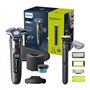 Philips Shaver S7000 - Rasoir électrique Wet & Dry Chrome foncé avec technologie SkinIQ avec tondeuse rétractable