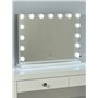 Bright Beauty Vanity - Namira - 58x46cm - Miroir de Maquillage avec éclairage - Blanc - Miroir Hollywood - Intensité Variable