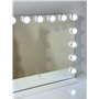 Bright Beauty Vanity - Namira - 58x46cm - Miroir de Maquillage avec éclairage - Blanc - Miroir Hollywood - Intensité Variable