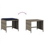 vidaXL Tabourets de Jardin avec Coussins Lot de 4 Gris résine tressée