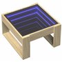 vidaXL Table basse avec miroir LED Infinity - Bois d'ingénierie - Chêne Sonoma - 50 x 53 x 30 cm - Salon / Chambre