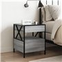 vidaXL Table de chevet avec LED Infinity - Structure en bois/métal - Gris Sonoma - 40 x 40 x 51 cm - Charge maximale : 40 kg