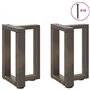 vidaXL Pieds de Table Basse Forme de T 2pcs Acier Naturel 28x25x(42-43) cm Acier, Pied de Table, Pied de Table en métal, Pied de