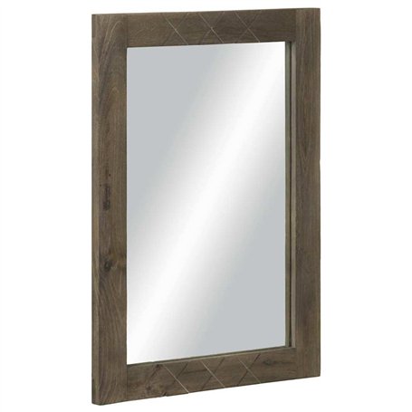 vidaXL Miroir de Salle de Bain Gris 50x3x70 cm Bois de manguier Massif