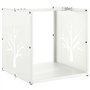 vidaXL Portant de Bois Chauffage Blanc 40x40x40 cm