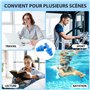 Bouchons d'Oreilles Silicone, 6 Paires Nageur Bouchons d'Oreille, Bouchons de Piscine Étanches, Bouchons Réutilisables pour Pisc