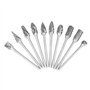 Jeu de fraises rotatives, 10 pièces 2.35 * 6mm fichiers rotatifs en carbure de tungstène ensemble d'outils de sculpture pour le 