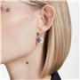 Swarovski Boucles d'oreilles pendantes Swan, Cygne, Noir, Métal rhodié