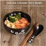 zaqiming Bols à Ramen en céramique 1000ML Noir Japonais Bol à soupe pour Céréales Salade Dessert Pâtes Soupe, Va au Lave-Vaissel