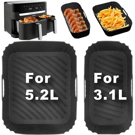 YJDM Airfryer Moule en silicone pour Tefal EY9018 Dual Easy Fry 5