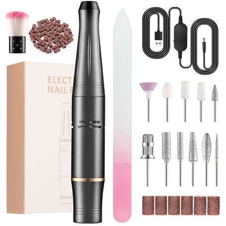 Ponceuse pour Ongles Lime a Ongle Electrique 23000RPM Ponceuse pour Ongles Professionnel 11 en 1 Ponceuse Ongle Silencieuse Port