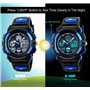 VDSOW Montre Digitale Analogique pour Enfant pour Le Sport avec Alarme Lumière LED Étanchéité 5 ATM Bleu