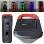 MOOVING LIGHT & SOUND - Enceinte USB Bluetooth Autonome sur Batterie 600W Electro-Sound - 2 Micros Karaoke - Pack Lumière sur Pi