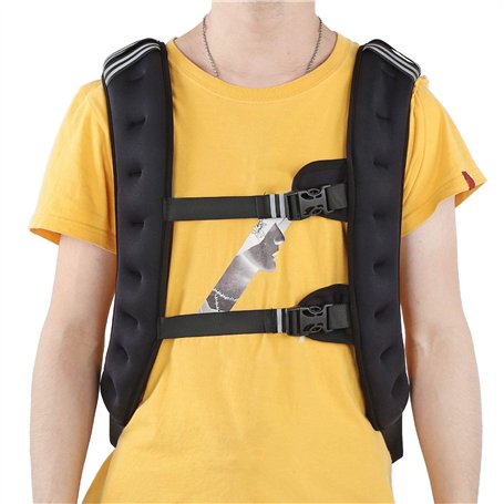 DAUERHAFT Veste de Musculation à Bandes élargies Noires Gilet de Musculation Gilet lesté pour l'entraînement en Force