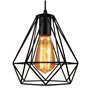 iDEGU 3 Lampes Lustre Suspension Luminaire Industrielle Plafonnier Rétro en Métal Suspension Abat-Jour Design Cage E27 Lampe de