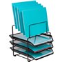 Dasher Products Organisateur de Bureau et Rangement en Maille - avec 3 bacs à Lettres coulissants et 5 Porte-classeurs verticaux