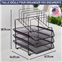 Dasher Products Organisateur de Bureau et Rangement en Maille - avec 3 bacs à Lettres coulissants et 5 Porte-classeurs verticaux