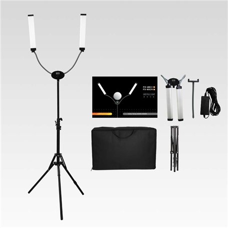 Yidoblo FX-480ii Pliable 50W 3200K-5500K LED Video Studio Double Arms Fill Ring Light avec Port de Chargement USB
