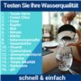 Lot de 25 Bandelettes de Test 16 en 1 pour l'Eau Potable - Testeur pour Analyse de la Qualité de l'Eau du Robinet - Dureté Total