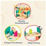B. toys by Battat BX1762Z - Colorful Pound & Play - Banc en Bois à Marteler pour Insérer les Piquets dans les Formes Leurs Corre