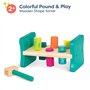 B. toys by Battat BX1762Z - Colorful Pound & Play - Banc en Bois à Marteler pour Insérer les Piquets dans les Formes Leurs Corre