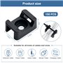 Fippy 150PCS Attache de câble noir supports 23mmx16mm de type selle support de base de câble