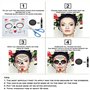 Tatouage temporaire du visage, 8 autocollants de crâne de sucre de tatouages de kits jour du maquillage mort, Tatouages pour le 