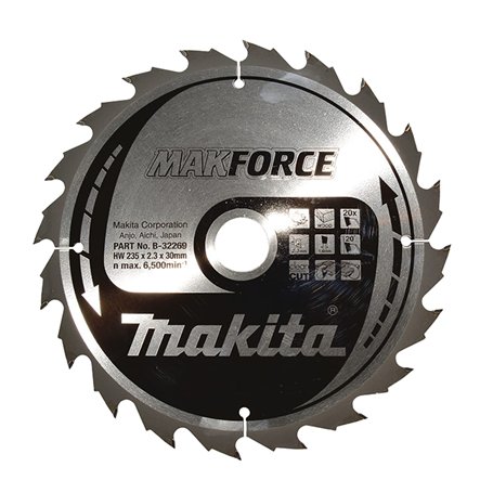 Lame carbure MAKFORCE Ø235 mm 20D pour bois - MAKITA B-32269
