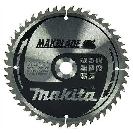 Makita makblade saege Lame 190 x 20 mm – 48 Dents