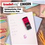 Trodat edy FIX Tampon de motivation pour enseignants et éducateurs - 1 motif licorne pointe allemande, boîtier rose, empreinte r