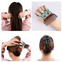 6 Pcs Peignes de Cheveux Perles,Pinces à Cheveux Élastiques Magiques Extensible Double Clips, Barrette Femme