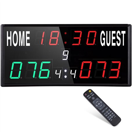 PELLOR Tableau d'affichage Scoreboard LED Télécommande Compteur De Point Electronique pour Basketball Baseball Sport Intérieur E