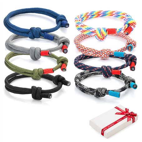 8 pièces bracelets tressés cool kit pour homme femme