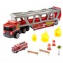 Matchbox - Coffret Transporteur de Véhicules de Secours - 1 Camion de Pompier avec Rampe