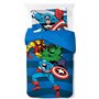 Jay Franco Marvel Comics Avengers 100% Coton Ensemble Housse de Couette Lit Simple – Comprend Une Taie d’Oreiller 50 x 70 cm