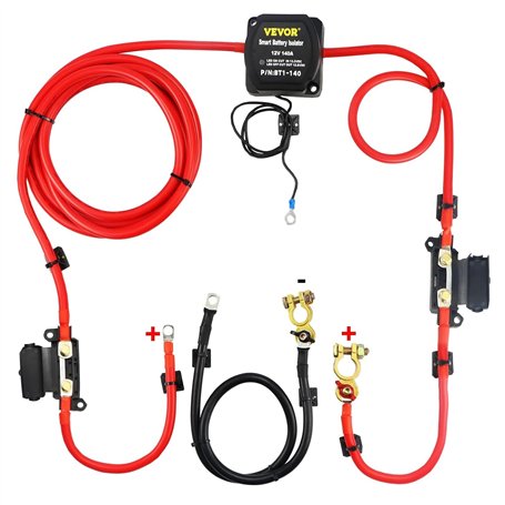VEVOR Kit de Relais Sensible à la Tension 12 V 140 A Kit d'Isolateur de Batterie Double