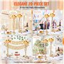 VEVOR Vase de Mariage, Lot de 20, Supports de Fleurs de Mariage de 58 cm de Haut, Vase Or en métal pour Centre de Table pour Tab