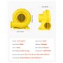VEVOR Souffleur Gonflable, 590/690 W, Souffleur d'air Commercial 0,8/1 CV, 2750 TR/Min, Ventilateur Électrique pour Château Gonf
