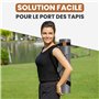 YOGATI Sangle de transport de yoga noir - Réglable, en coton durable, léger - Idéal pour le rangement du tapis de yoga et les ét