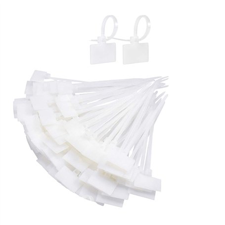 Kissral 200pcs Attache Cable Blanc Etiquette Cable Electrique Plastique Cable Management Etiquette Cable Reseau Organisateur de
