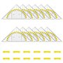 ADERTOS Equerre Ecole Rapporteur 12PCS Règle Equerre Rapporteur 2 en 1 Equerre de Géométrie Hypoténuse Kit Geometrie Triangle Eq