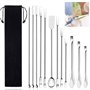 DTYGUIXE 12PCS Pièces Spatule de Laboratoire Cuillère Micro Cuillère de Laboratoire Micro Spatule en Acier Inoxydable 304 avec U