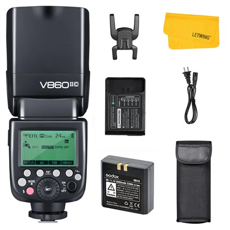 Godox V860II-C TTL Flash pour Canon EOS Caméra 2.4G sans Fil HSS 1/8000s avec Haute Performance Li-ION Batterie Compatible pour