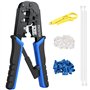 Proster Ensemble d'outils à sertir RJ45 avec 30 fiches de données modulaires RJ45 Cat5