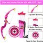 AUVIM Arc Jeu de tir à l'arc flèche et Arc pour Enfants avec Feux Flash LED 1 Cible 10 flèches 1 Support de flèche Jeu d'arche d