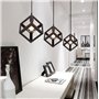 E27 Retro Métal Plafonnier Suspensions Luminaire Lustre Industriel Vintage Style Noir Créatif Metal Suspensions Luminaire Cube E